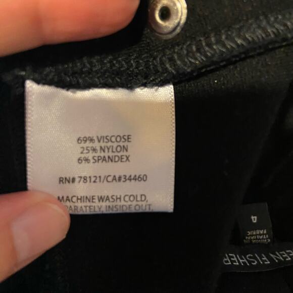 Eileen Fisher Black Ponte Knit Pants Size 4 - Picture 5 of 8